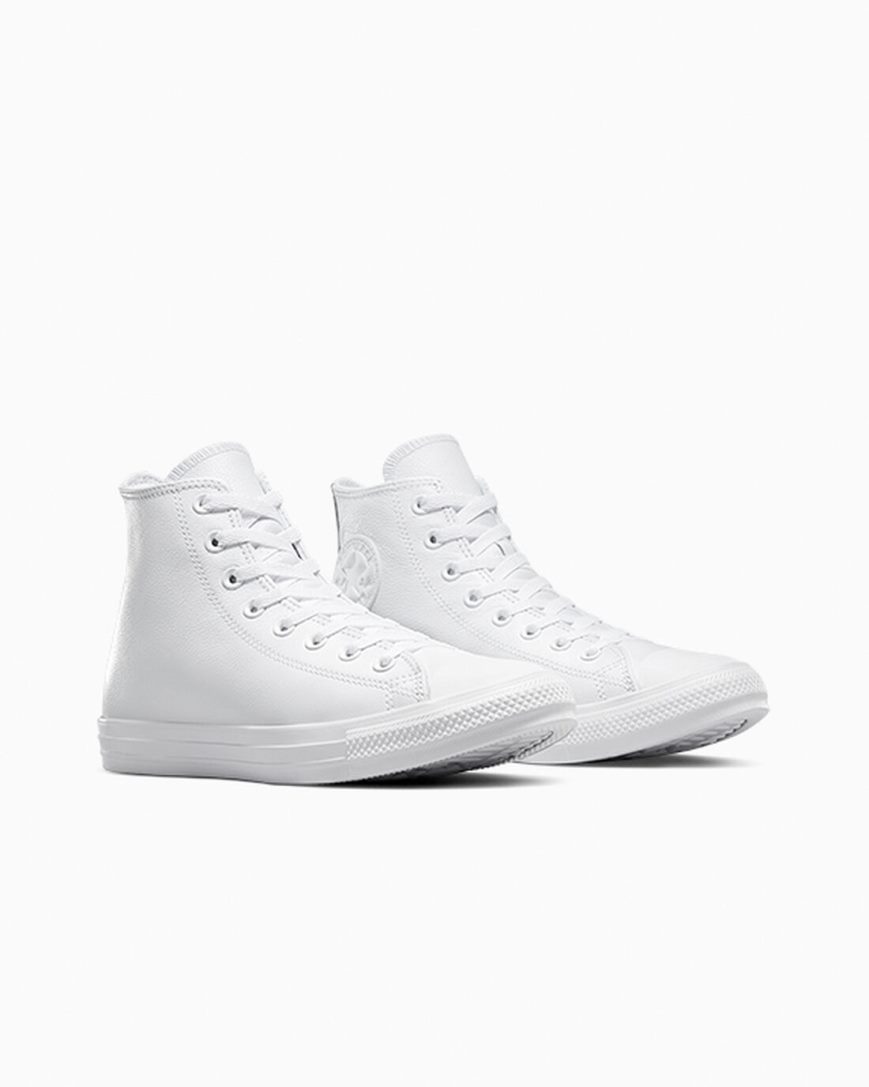 Men's Converse Chuck Taylor All Star Leather High Top Shoes White | AU 1654EK